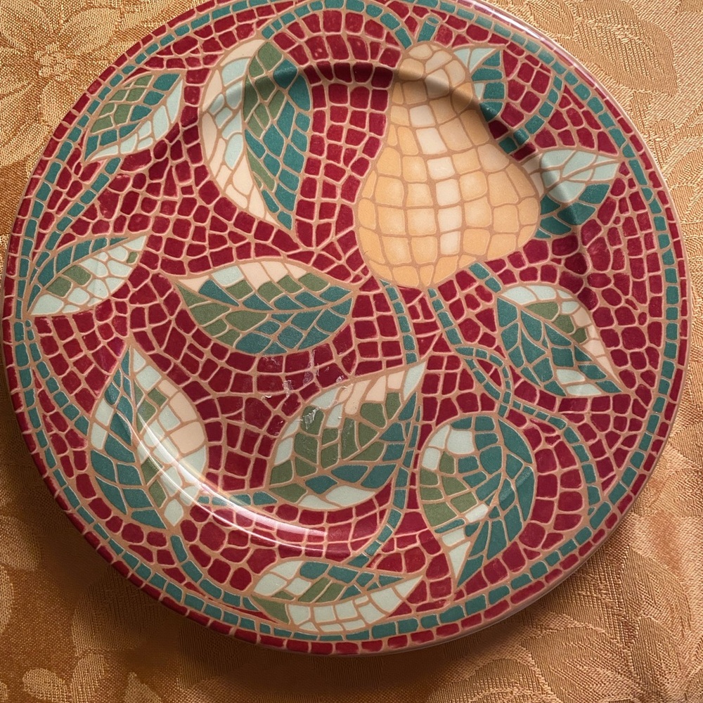 Colorful Mosaic Pear Plate